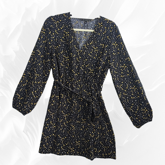 Dynamite Dresses & Skirts - Dynamite Wrap-Style Black And Yellow Dress A16